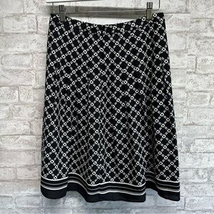 TALBOTS black and white pattern‎ print skirt women’s 2P fully lined